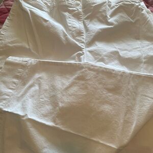 Talbots White Wide Leg Crop Chinos